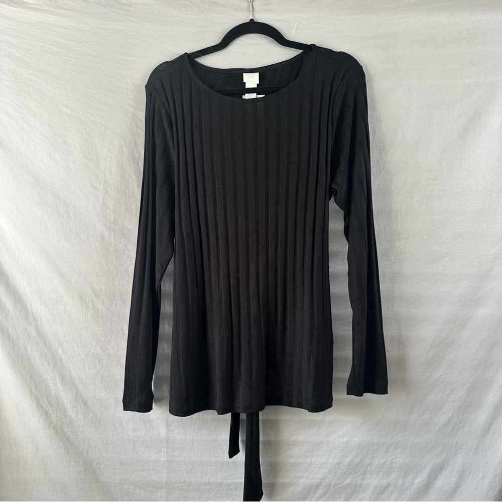 H&M Ribbed Open Back Long Sleeve Shirt